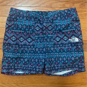 The North Face Shorts Girls Size 10/12 Blue Pink Geometric Amphibious Quick Dry